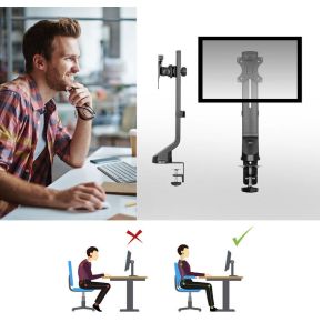 Act connectivity monitorarm office 1 scherm een 4 orig - ACT Connectivity Monitorarm office, 1 tot 34" Bureausteun (zwart)