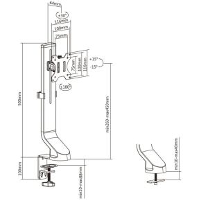 Act connectivity monitorarm office 1 scherm een 6 orig - ACT Connectivity Monitorarm office, 1 tot 34" Bureausteun (zwart)