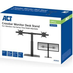 Act connectivity monitorarm office op voet met 5 orig - ACT Connectivity Monitorarm voor 2 schermen tot 27" Monitorstandaard