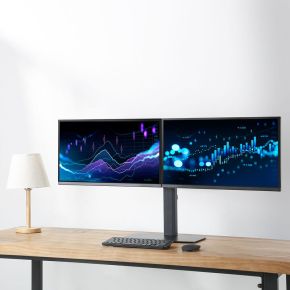 Act connectivity monitorarm office op voet met 7 orig - ACT Connectivity Monitorarm voor 2 schermen tot 27" Monitorstandaard