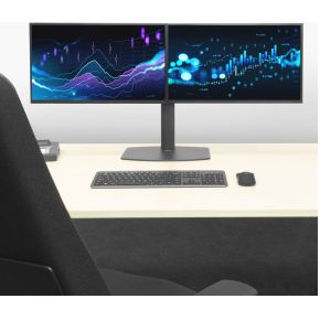 Act connectivity monitorarm office op voet met 8 orig - ACT Connectivity Monitorarm voor 2 schermen tot 27" Monitorstandaard