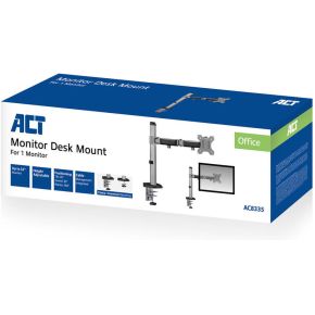 Act monitorarm max 32 office 1 sch 5 orig - ACT Monitor 1 Scherm tot 32" Bureausteun (zilver)