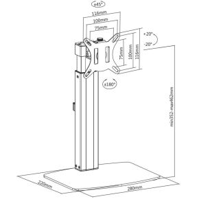 Act monitorarm max 32 office op vo 4 orig - ACT Connectivity Monitorarm office, op voet tot 32" Monitorstandaard