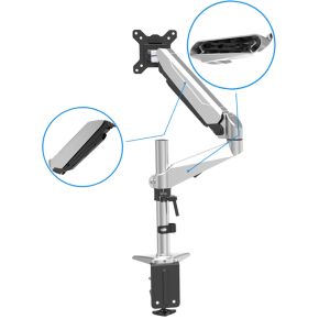 Assmann digitus da 90351 27 klem zwart 6 orig - Assmann DA-90351 voor 2 schermen tot 27" Bureausteun (zwart)