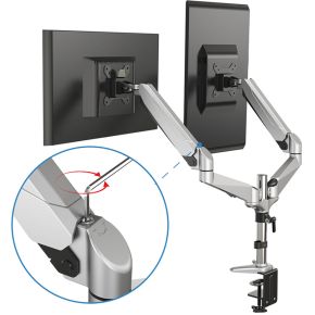 Assmann digitus da 90353 27 doorvoer z 7 orig - Assmann DA-90353 voor 2 schermen tot 32" Bureausteun (zilver)