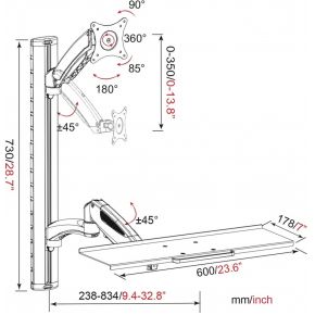 Assmann digitus da 90354 27 roestvrijs 5 orig - Assmann DA-90354 tot 27" Muurbeugel (zilver)