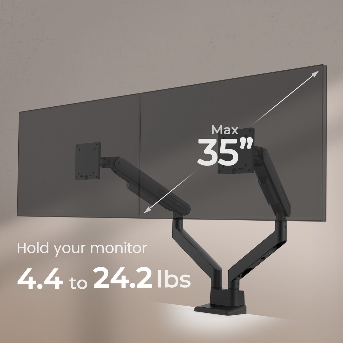 Benq ergo monitor arm 2 schermen zw 7 orig - BenQ Ergo 2 Schermen Zwart Bdl01 voor 2 schermen tot 35" Bureausteun