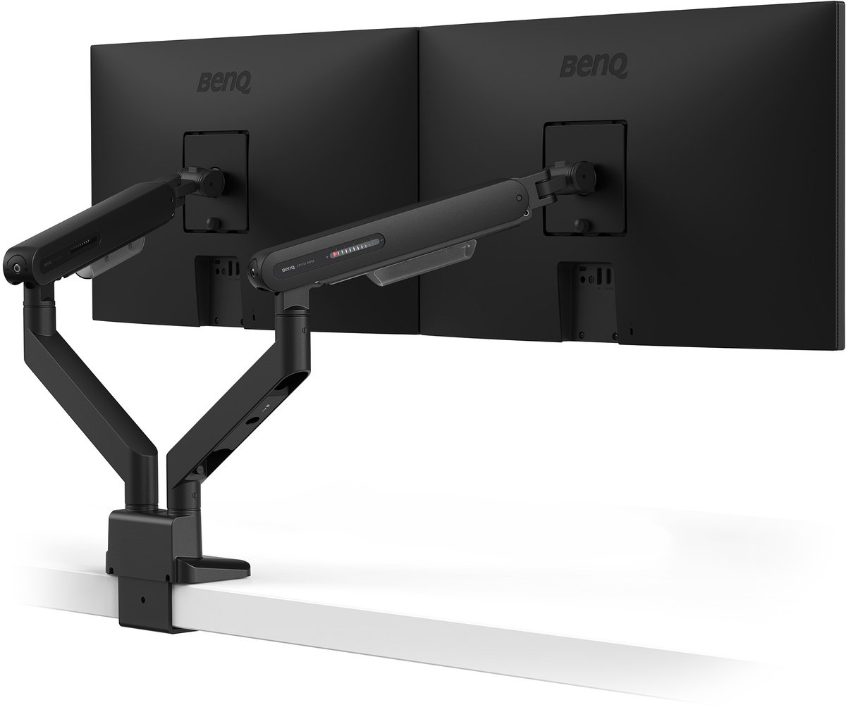 Benq ergo monitor arm 2 schermen zw 8 orig - BenQ Ergo 2 Schermen Zwart Bdl01 voor 2 schermen tot 35" Bureausteun