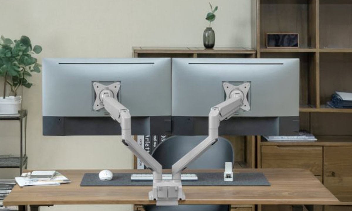 Brateck 17 32 inch compatibele dubbele 2 orig - Brateck 17-32 inch Compatibele voor 2 schermen tot 32" Bureausteun