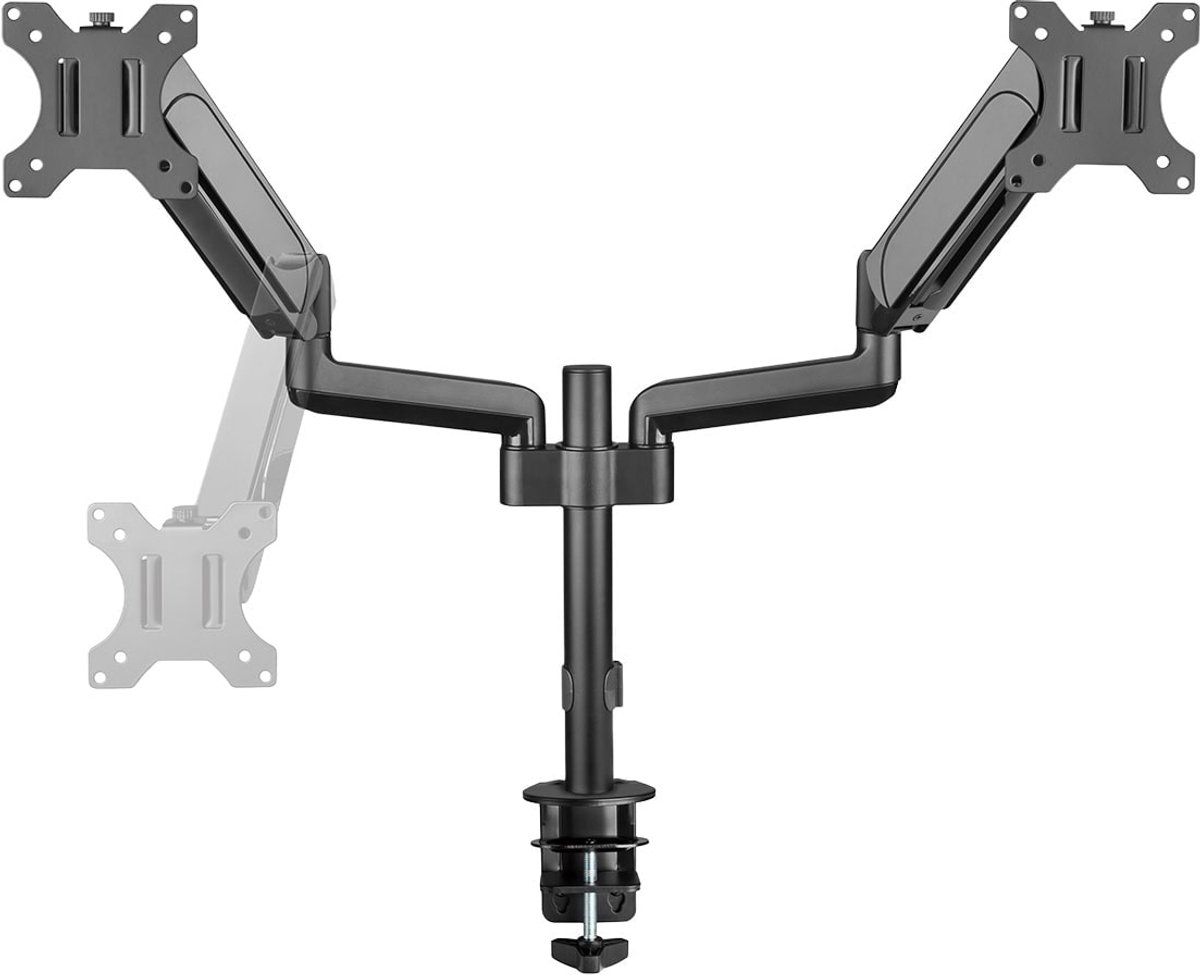 Brateck 17 32 inch compatibele dubbele 9744972 3 orig - Brateck 17-32 inch voor 2 schermen tot 32" Bureausteun (zwart)