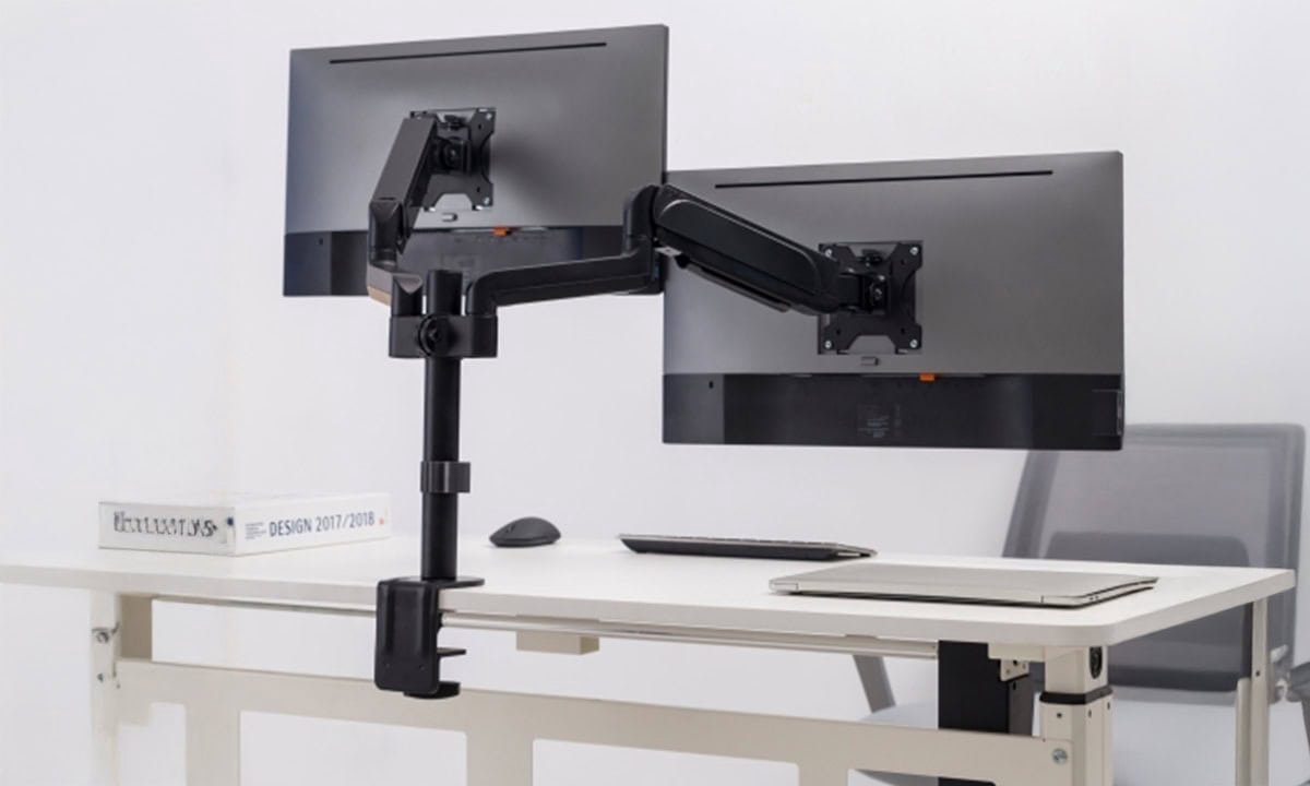 Brateck 17 32 inch compatibele dubbele 9744972 6 orig - Brateck 17-32 inch voor 2 schermen tot 32" Bureausteun (zwart)