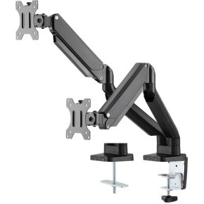 Deltaco arm 0351 32 dual monitor arm 2 orig - Deltaco Arm-0351 voor 2 schermen tot 32" Bureausteun (zwart)