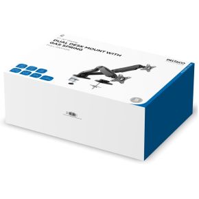 Deltaco arm 1300 32 dual monitor arm 3 orig - Deltaco Arm-1300 voor 2 schermen tot 32" Bureausteun (zwart)