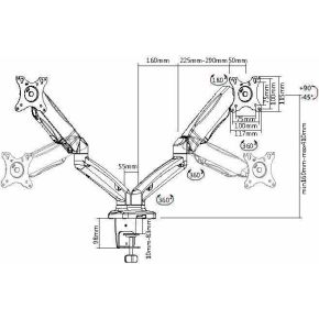 Equip 650121 monitorarm zwart 3 orig - Equip 650121 tot 27" Bureausteun (zwart)