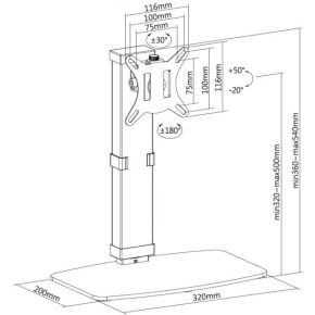 Equip 650126 monitorarm vrijstaand z 6 orig - Equip 650126 tot 32" Monitorstandaard (zwart)