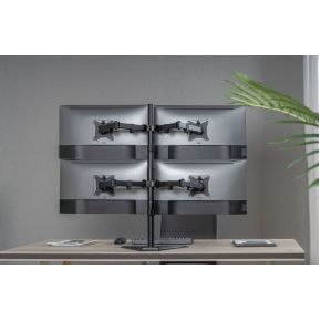 Equip 650127 monitorarm vrijstaand z 8 orig - Equip 650127 voor 4 schermen tot 32" Monitorstandaard (zwart)