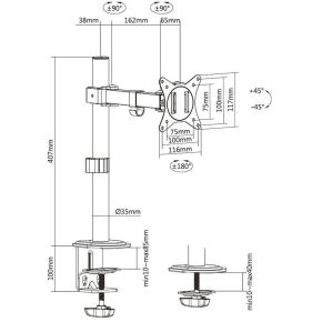 Equip 650156 monitorarm zwart 8 orig - Equip 650156 tot 32" Bureausteun (zwart)