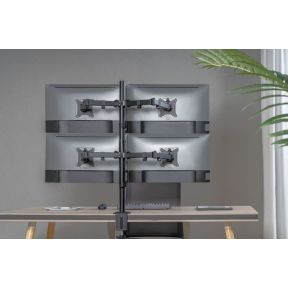 Equip 650159 monitorarm zwart 6 orig - Equip 650159 voor 4 schermen tot 32" Bureausteun (zwart)