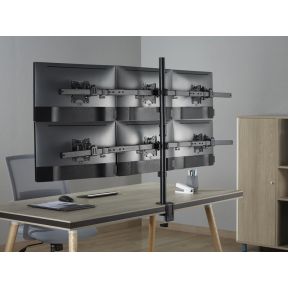 Equip 650160 monitor beugel 8 orig - Equip 650160 voor 6 schermen tot 32" Bureausteun (zwart)
