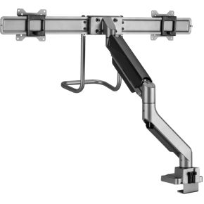 Equip 650161 monitorarm grijs 2 orig - Equip 650161 voor 2 schermen tot 32" Bureausteun (zilver)