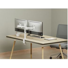 Equip 650167 monitorarm wit 7 orig - Equip 650167 voor 2 schermen tot 32" Bureausteun (wit)