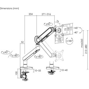 Equip 650184 monitorarm zwart 6 orig - Equip 650184 tot 35" Bureausteun (zwart)