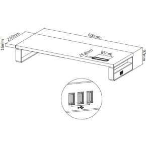 Equip 650881 flat panel bureau steun 8 orig - Equip 650881 Monitorstandaard (zwart)