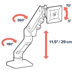 Ergotron hx 49 monitorarm wit 45 475 4 orig - Screen Table Support Ergotron 45-475-216 tot 49" Bureausteun (wit)