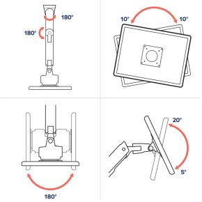 Ergotron hx series hx arm with very 4 orig - Ergotron 45-694-216 tot 57" Muurbeugel (wit)