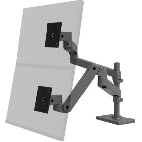 Ergotron lx pro dual stacking arm monit 7116010 7 orig - Ergotron LX Pro Dual voor 2 schermen tot 24" Bureausteun (grijs)