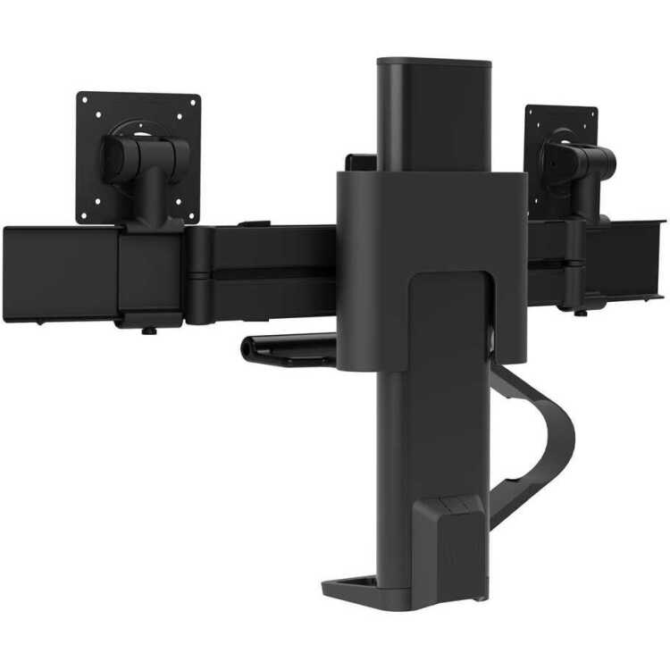 Ergotron trace dubbele monitorarm 11 orig - Ergotron TRACE Dubbele voor 2 schermen tot 27" Bureausteun (zwart)