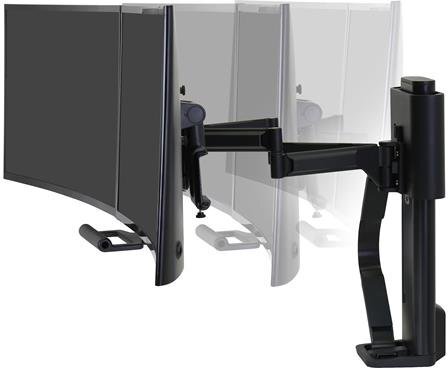 Ergotron trace dubbele monitorarm 7138352 2 orig - Ergotron TRACE Dubbele voor 2 schermen tot 27" Bureausteun (zwart)