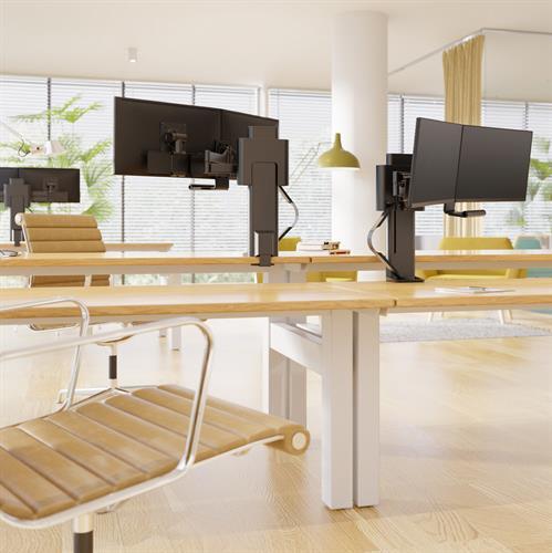 Ergotron trace dubbele monitorarm 7138352 6 orig - Ergotron TRACE Dubbele voor 2 schermen tot 27" Bureausteun (zwart)