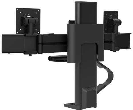 Ergotron trace dubbele monitorarm 7138352 7 orig - Ergotron TRACE Dubbele voor 2 schermen tot 27" Bureausteun (zwart)