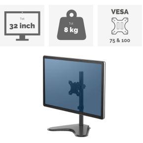 Fellowes 8049601 flat panel bureau steu 6 orig - Fellowes 8049601 tot 32" Monitorstandaard (zwart)