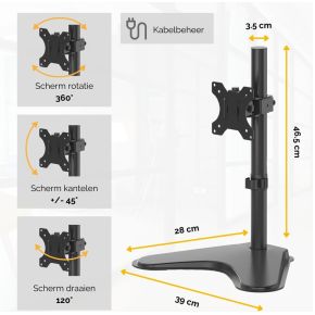 Fellowes 8049601 flat panel bureau steu 7 orig - Fellowes 8049601 tot 32" Monitorstandaard (zwart)