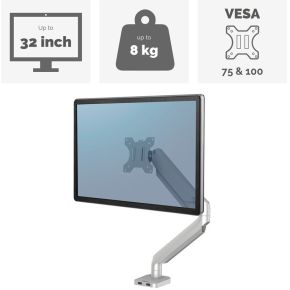 Fellowes 8056401 flat panel bureau steu 4 orig - Fellowes 8056401 tot 32" Bureausteun (zilver)