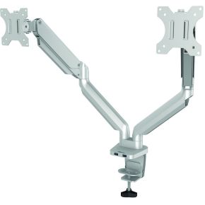 Fellowes 8056501 flat panel bureau steu 2 orig - Fellowes 8056501 voor 2 schermen tot 27" Bureausteun (zilver)