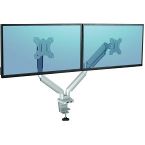 Fellowes 8056501 flat panel bureau steu 3 orig - Fellowes 8056501 voor 2 schermen tot 27" Bureausteun (zilver)