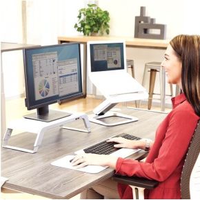 Fellowes 8064201 flat panel bureau steu 4 orig - Fellowes 8064201 Monitorstandaard (wit)