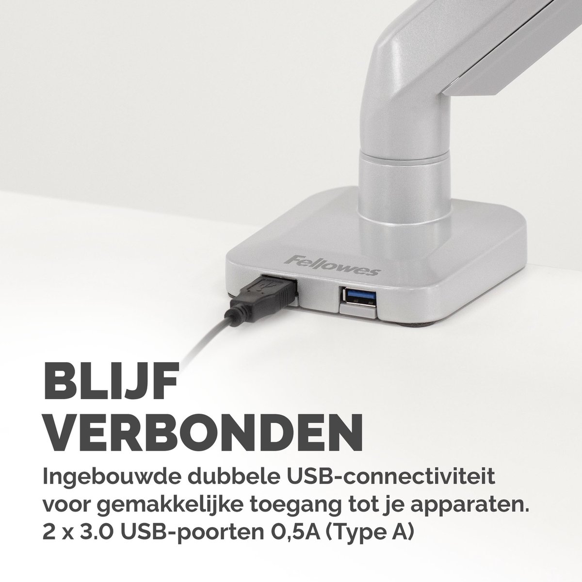 Fellowes platinum monitor arm 1 scherm 9554422 3 orig - Fellowes Platinum Monitor Arm 1 Scherm Tot 8 kg tot 32" Bureausteun