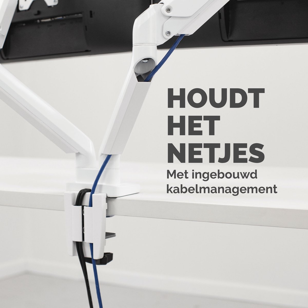 Fellowes platinum monitor arm 2 scherme 9554357 3 orig - Fellowes Platinum Monitor Arm 2 voor 2 schermen tot 32" Bureausteun