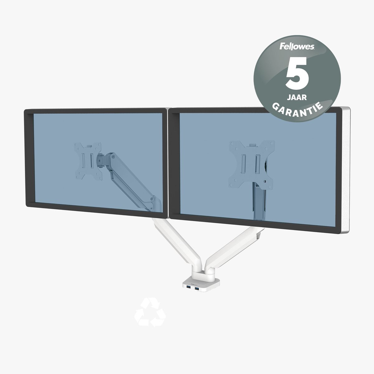 Fellowes platinum monitor arm 2 scherme 9554357 4 orig - Fellowes Platinum Monitor Arm 2 voor 2 schermen tot 32" Bureausteun