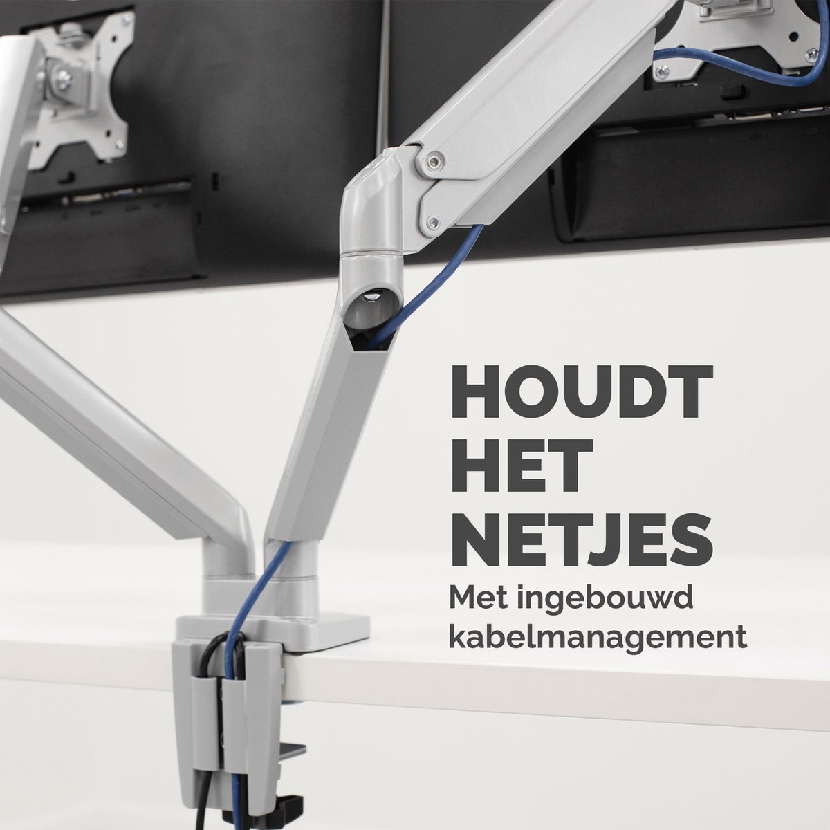 Fellowes platinum monitor arm 2 scherme 9554462 5 orig - Fellowes Platinum Monitor Arm 2 voor 2 schermen tot 32" Bureausteun