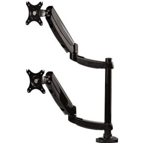 Fellowes platinum series verticale dubb 2 orig - Fellowes 8043401 voor 2 schermen tot 32" Bureausteun (zwart)
