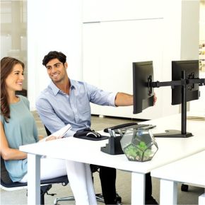 Fellowes professional series vrijstaand 3 orig - Fellowes 8043701 voor 2 schermen tot 27" Monitorstandaard (zwart)
