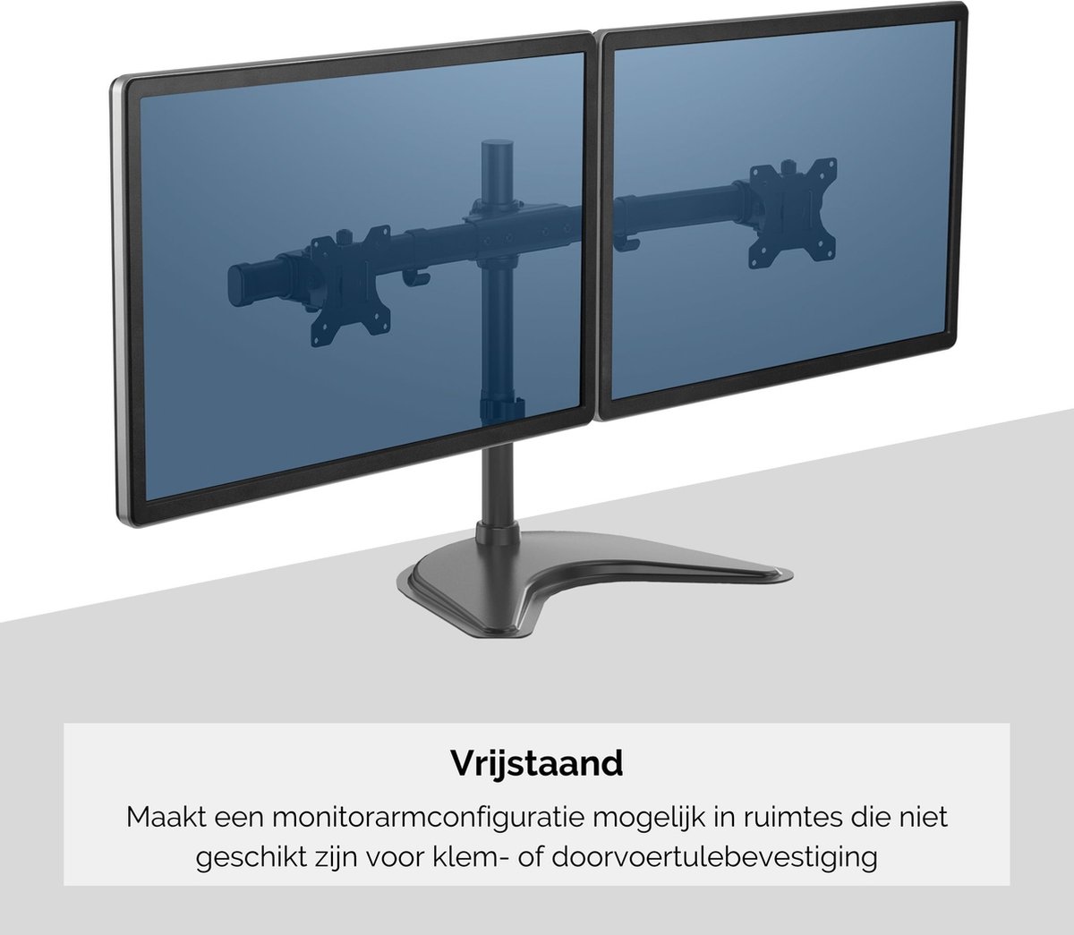 Fellowes seasa monitor arm 2 schermen v 9554335 4 orig - Fellowes Seasa voor 2 schermen tot 27" Monitorstandaard (zwart)