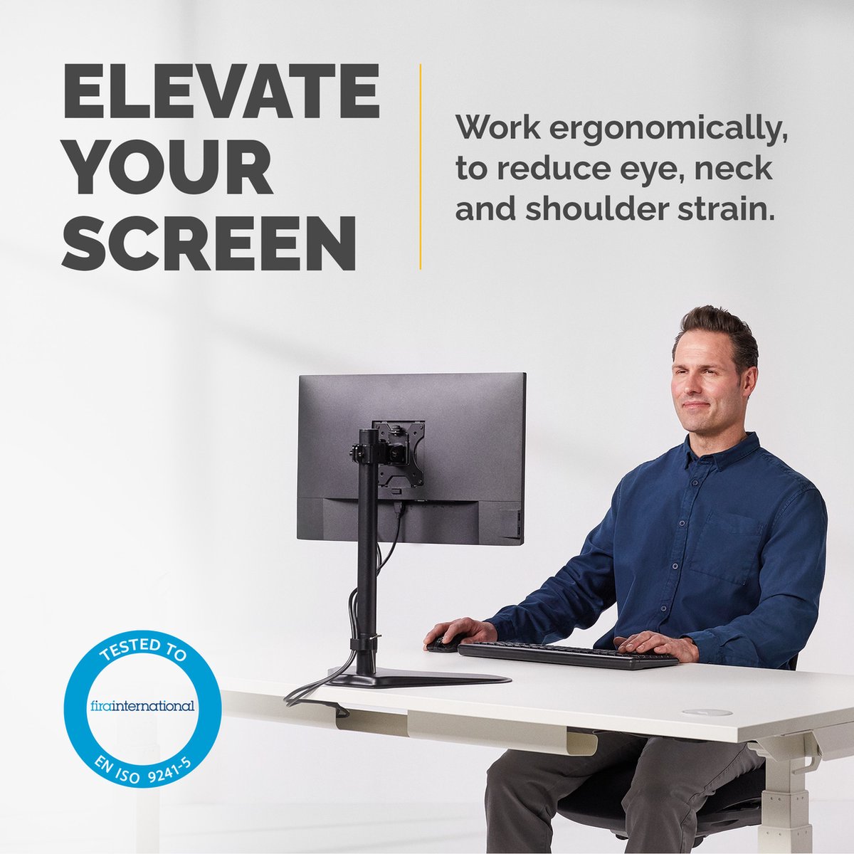 Fellowes seasa monitor arm vrijstaand 1 2 orig - Fellowes Seasa Monitor Arm Vrijstaand tot 32" Monitorstandaard (zwart)