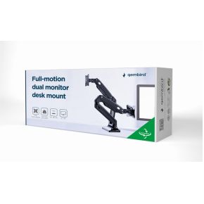 Gembird dual monitorarm 35 zwart 6 orig - Gembird MA-DA2-03 voor 2 schermen tot 35" Bureausteun (zwart)