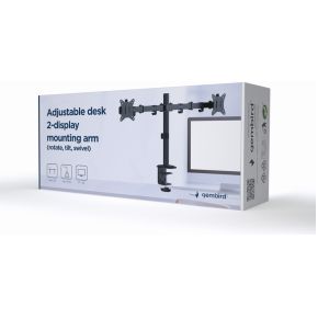 Gembird ma d2 01 flat panel bureau 2 orig - Gembird Bureau Monitorarm voor 2 schermen tot 32" Bureausteun (zwart)